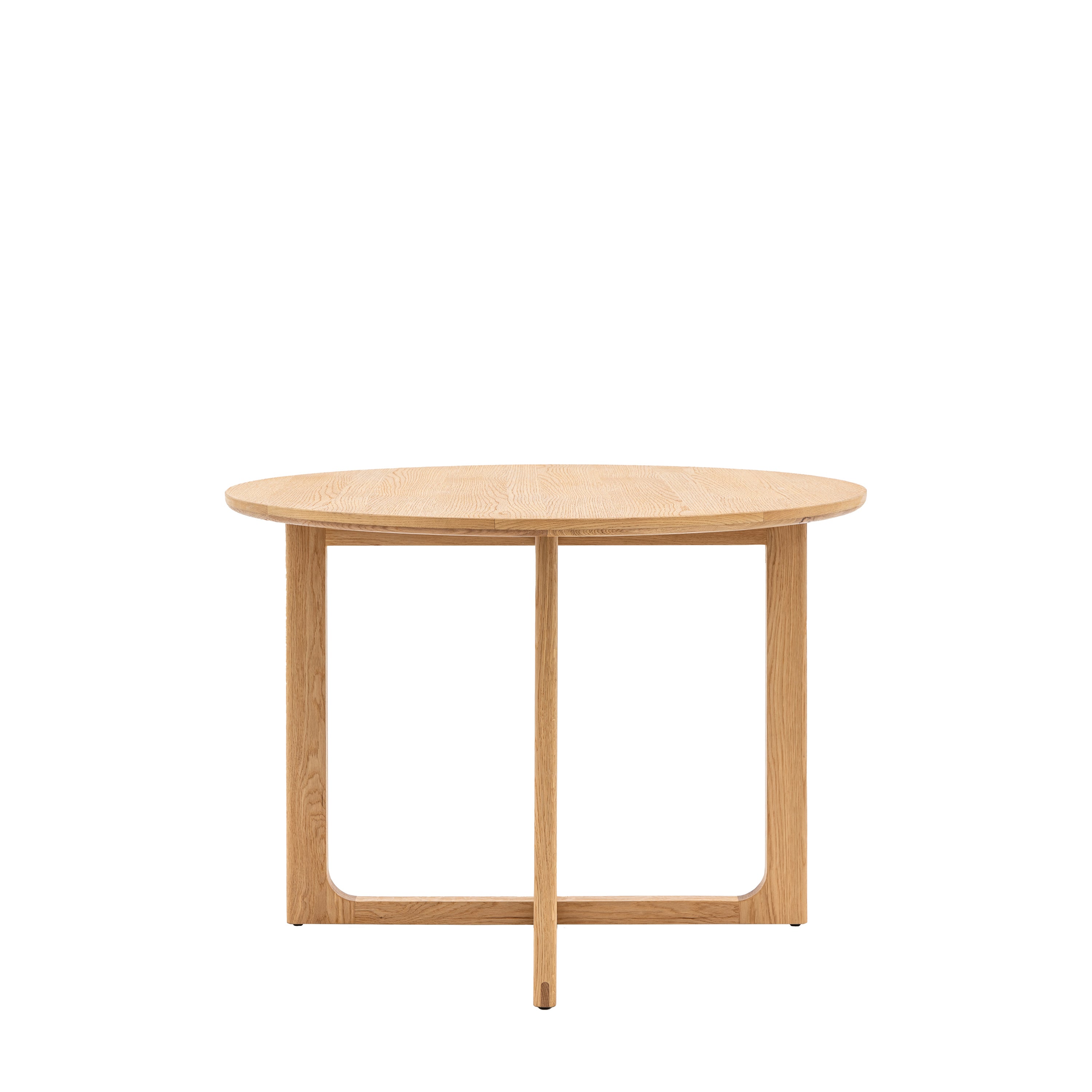 Novu Natural Oak Wood Round Dining Table | 4 Seater